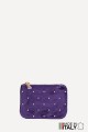 Porte-monnaie Pochette plate en cuir métallisé clouté ZE-8003
