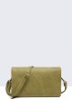 11039-BV Grained Synthetic Shoulder Bag : colour:Green