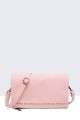 11039-BV Grained Synthetic Shoulder Bag : colour:Pink