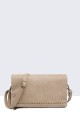 11039-BV Grained Synthetic Shoulder Bag : colour:Khaki