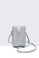 Synthetic phone pouch with shoulder strap DC-30013-BV : colour:Silver