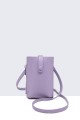 Synthetic phone pouch with shoulder strap DC-30013-BV : colour:Lilac