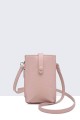 Synthetic phone pouch with shoulder strap DC-30013-BV : colour:Pink