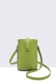 Synthetic phone pouch with shoulder strap DC-30013-BV : colour:Green
