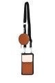 Pochette bandoulière synthétique format téléphone MJ80009-BV : couleur:Noir (Black)