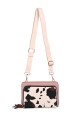 Synthetic phone pouch with shoulder strap MJ80011-BV : colour:Pink