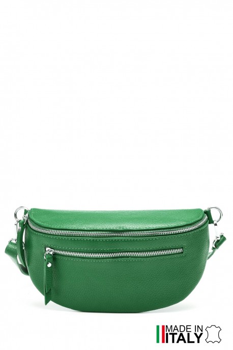 Sac banane bandoulière en cuir ZE-9004 : Couleurs:D47 - Vert gazon