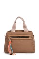 Multicolor synthetic textile handbag 188-79 : colour:Camel