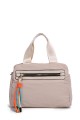 Multicolor synthetic textile handbag 188-79 : colour:Ecru