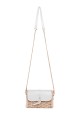 HL13209 Paper straw shoulder bag on rigid frame : colour:White