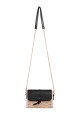HL13209 Paper straw shoulder bag on rigid frame : colour:Black