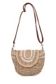 HL13202 Shoulder bag made of paper straw crocheted : colour:Camel