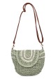 HL13202 Shoulder bag made of paper straw crocheted : colour:Light khaki