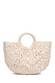HL13214 Crocheted paper straw handbag / Beach bag : colour:Beige