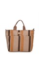 Multicoloured jute canvas handbag 188-94 : colour:Brown