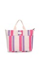 Multicoloured jute canvas handbag 188-94 : colour:Pink
