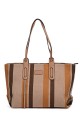 Multicoloured jute canvas handbag 188-95 : colour:Brown