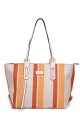 Multicoloured jute canvas handbag 188-95 : colour:Orange
