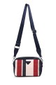 Multicoloured jute canvas shoulder bag 188-96 : colour:Navy
