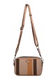 Multicoloured jute canvas shoulder bag 188-96 : colour:Brown