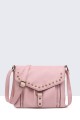 11050-BV Grained Synthetic Shoulder Bag : colour:Pink