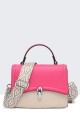 11053-BV Multicolor Grained Synthetic Shoulder Bag Handbag : colour:Abricot