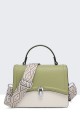 11053-BV Multicolor Grained Synthetic Shoulder Bag Handbag : colour:Beige