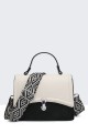 11053-BV Multicolor Grained Synthetic Shoulder Bag Handbag : colour:Black