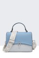 11053-BV Multicolor Grained Synthetic Shoulder Bag Handbag : colour:Silver