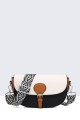 11054-BV Multicolor Grained Synthetic Shoulder Bag : colour:Black