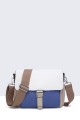 28580-BV Multicolor Grained Synthetic Shoulder Bag : colour:Blue