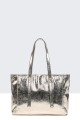 metallic synthetic handbag 28615-BV : colour:Gold