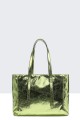 metallic synthetic handbag 28615-BV : colour:Green
