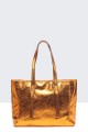metallic synthetic handbag 28615-BV : colour:Orange