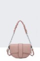 28627-BV Grained Synthetic Shoulder Bag Handbag : colour:Pink