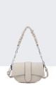 28627-BV Grained Synthetic Shoulder Bag Handbag : colour:Abricot