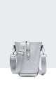 Synthetic pouch with shoulder strap DC-30012-BV : colour:Silver