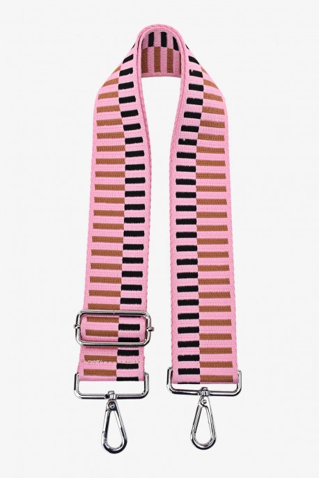 A40-RS-AG Adjustable patterned shoulder strap with silver carabiners : Shoulder strap color:035.002