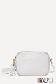 Grained Leather crossbody bag ZE-9019-G : colour:White
