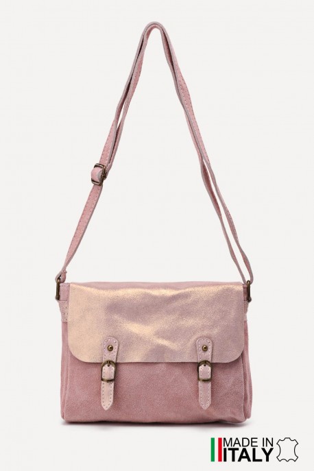Sac bandoulière Gibecière en Cuir ZE-9006 : couleur:P&ecirc;che