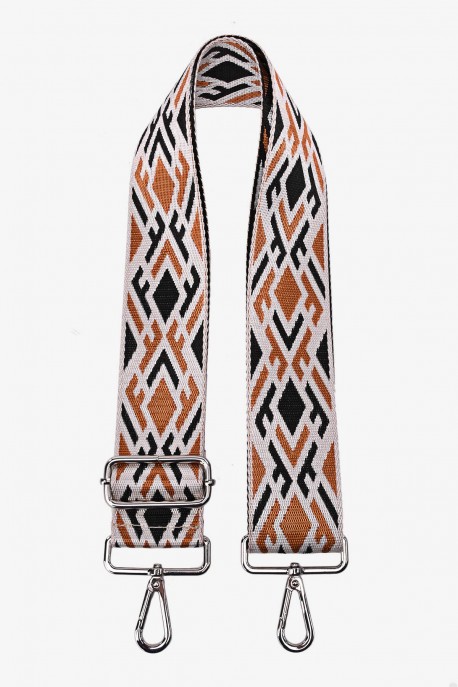 A40-RS-AG Adjustable patterned shoulder strap with silver carabiners