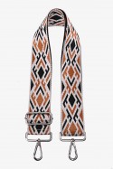 A40-RS-AG Adjustable patterned shoulder strap with silver carabiners