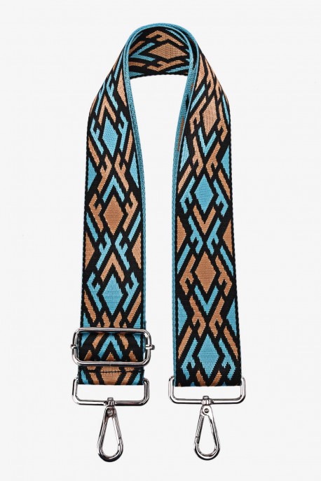 A40-RS-AG Adjustable patterned shoulder strap with silver carabiners : Shoulder strap color:036.004