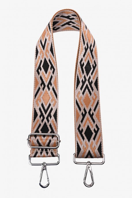 A40-RS-AG Adjustable patterned shoulder strap with silver carabiners : Shoulder strap color:036.006