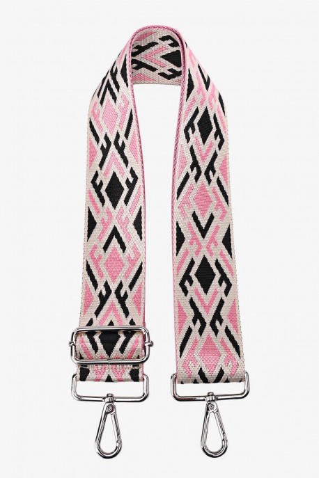 A40-RS-AG Adjustable patterned shoulder strap with silver carabiners : Shoulder strap color:036.009