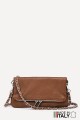 Folding shoulder bag in grained leather ZE-9016-G : colour:Cognac