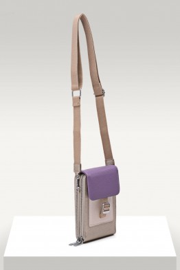 Synthetic phone pouch with shoulder strap MJ80010-BV