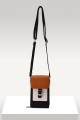 Synthetic phone pouch with shoulder strap MJ80010-BV : colour:Black