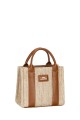DAVID JONES CM6959 Synthetic straw handbag : colour:Cognac