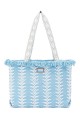 DAVID JONES CM7064 Textile Large Shopping Bag | Beach Bag : colour:Blue
